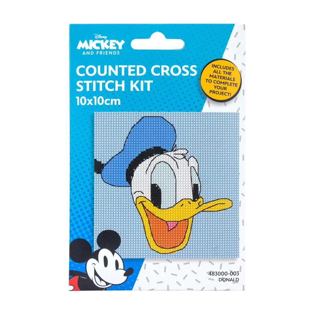 Disney Mini Counted Cross X Stitch Donald Duck Kit